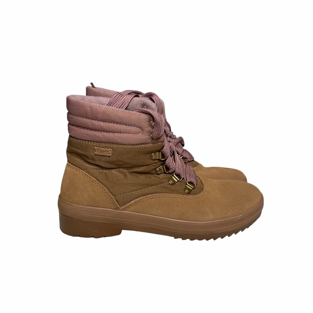 Keds Tan and Pink Lace-Up Boots